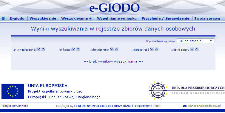 Wyniki GIODO dla Financial Loans Wyniki GIODO dla Financial Loans