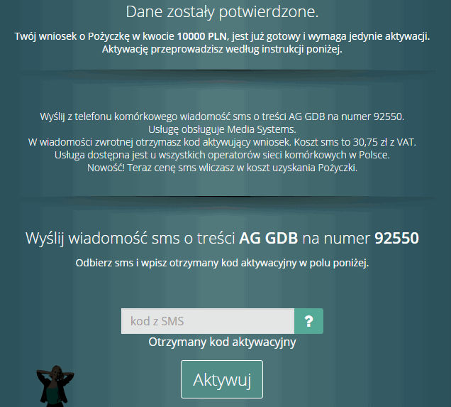 Aktywacja wniosku przez SMS za ponad 30 zł ! Aktywacja wniosku przez SMS za ponad 30 zł !