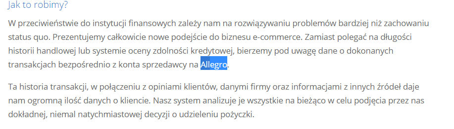 Pobieranie danych z Allegro Pobieranie danych z Allegro