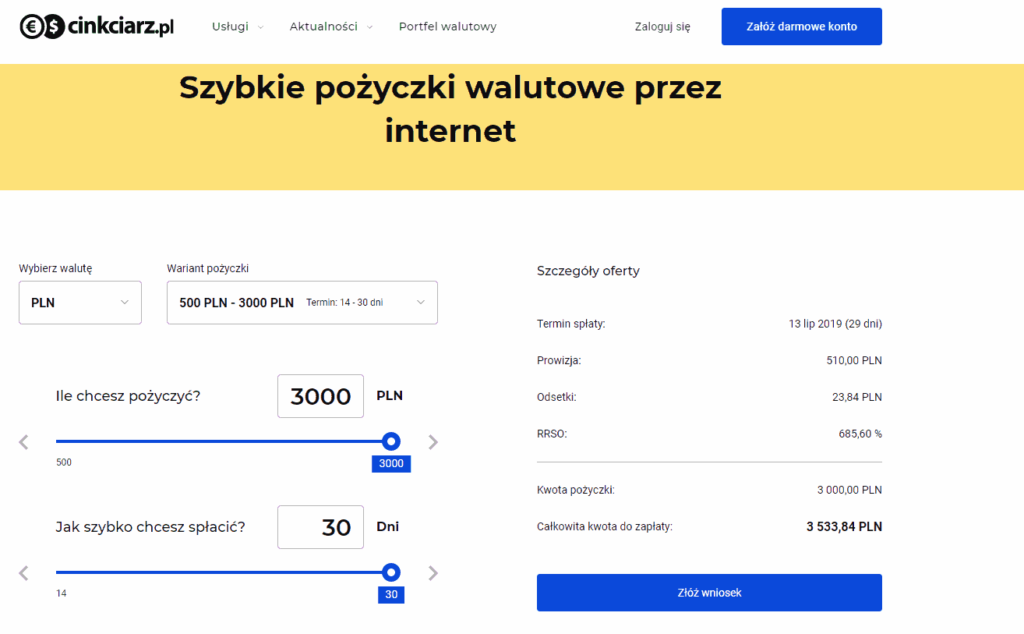 Cinkciarz.pl wchodzi w pożyczki internetowe