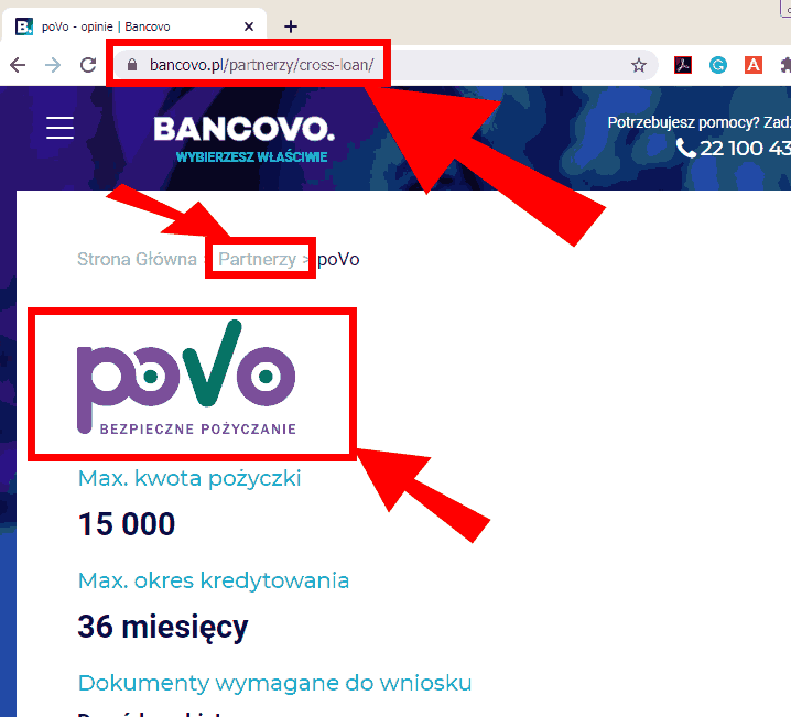 Povo na liście partnerów Bancovo