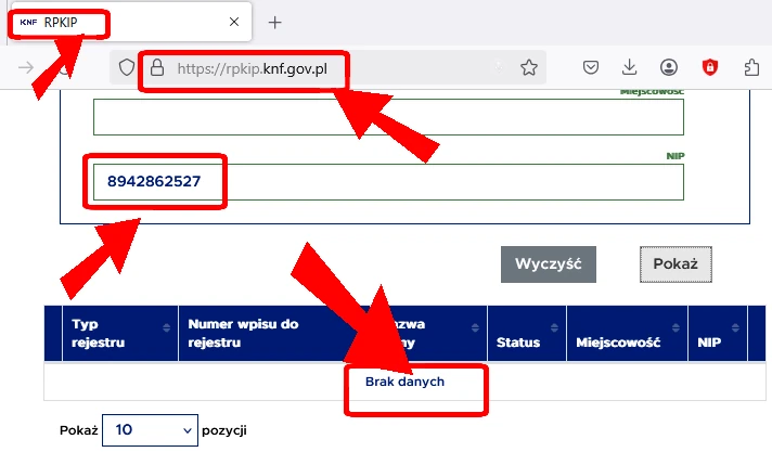 Brak NOVUM na liście pośredników. Wyszukiwarka na stronach KNF.