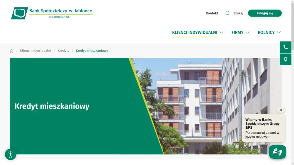 Bank Spółdzielczy w Jabłonce = najtańszy kredyt hipoteczny